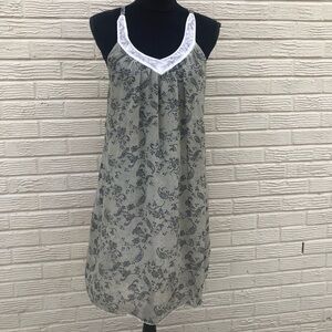 Envy Gray Sleeveless Dress Black Floral & Paisley Pattern Size M